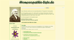 Desktop Screenshot of homoeopathie-liste.de